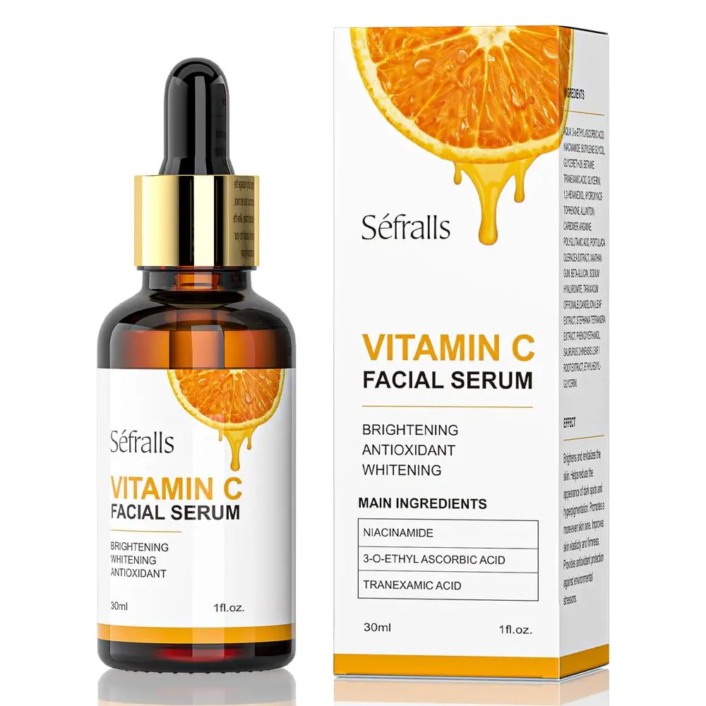 30ml Vitamin C Facial Serum, Moisturizing & Brightening Facial Essence, Hydrating Facial Serum, Face Nourishing Lotion for Women & Men, Christmas Gift,  Skincare Products