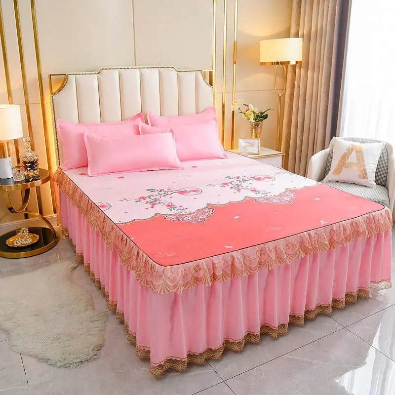 Váy Trải Giường, Váy Trải Giường Một Mảnh, Phong Cách Hàn Quốc Mới, Chống Trượt, Vỏ Gối Chải, Ga trải giường ren, Ga trải giường vừa vặn, Vỏ nệm Simmons, 2024
