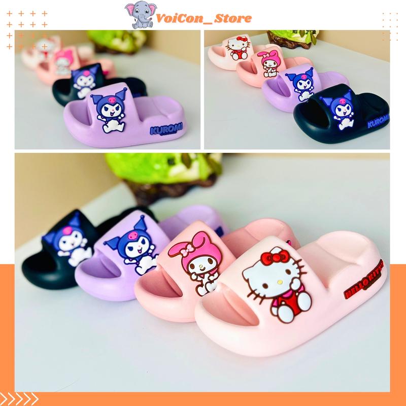Dép Bánh Mì Bé Gái EVA Siêu Nhẹ Êm Mềm, Dép Lê Hình Hello Kitty Thỏ Kurome Đáng Yêu Bé 2-7 Tuổi(2433)