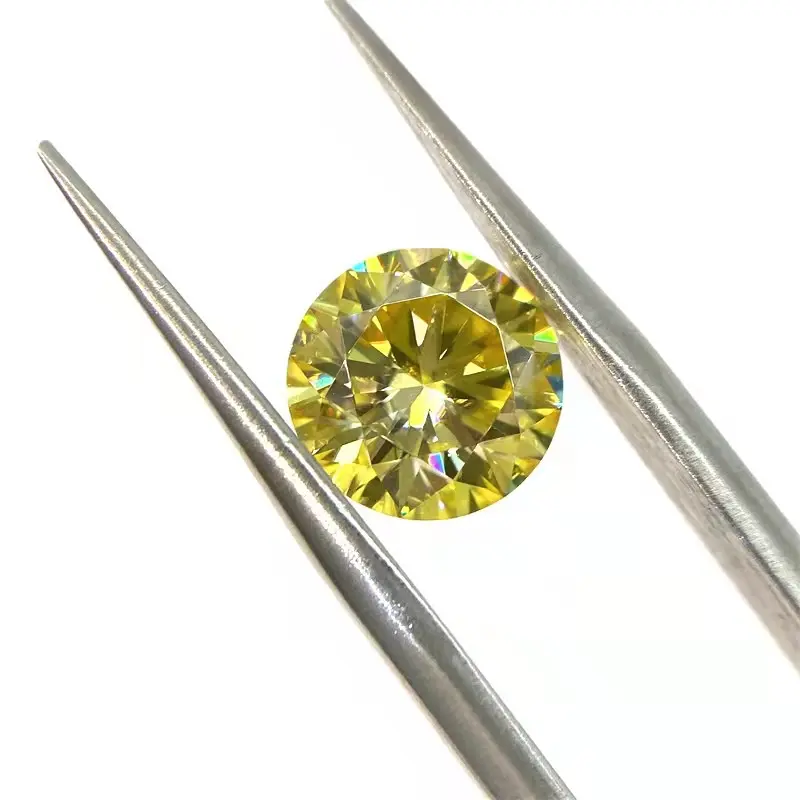 Đá rời LLXYW màu vàng 0,5-3ct Moissanite với Giấy chứng nhận GRA