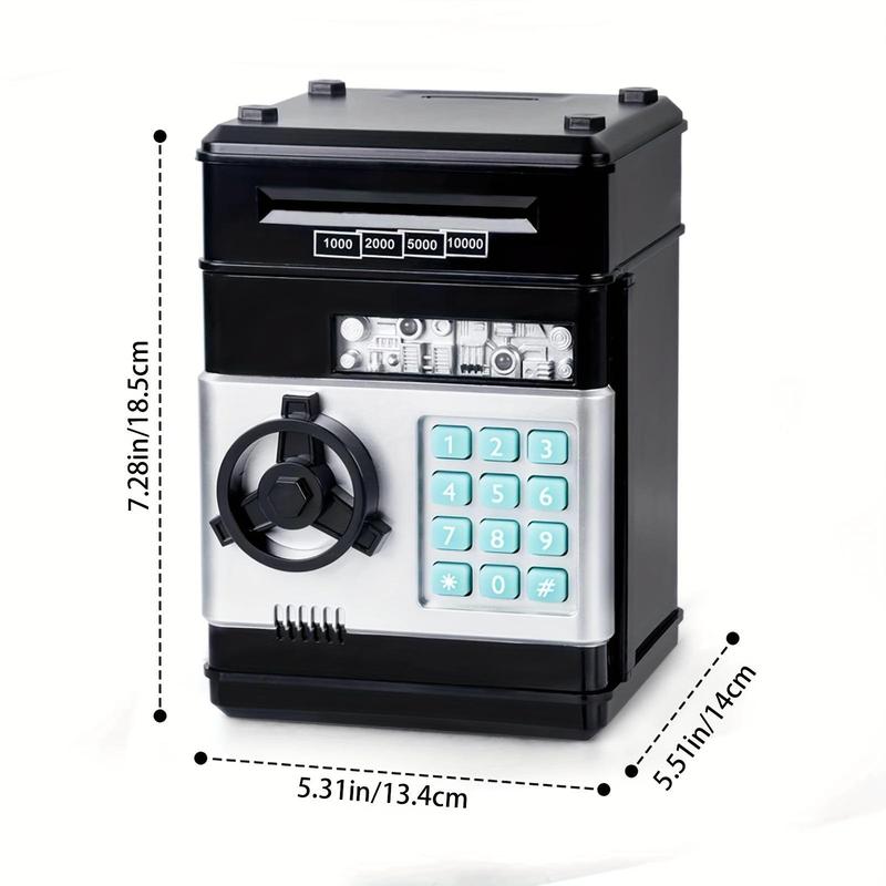 Product Introduction of Fingerprint ATM Machine Design Piggy Bank, Creative Money Saving Box, Home Decor for Living Room Bedroom Office [Battery Required, without Battery], Valentines Gift for Him 9