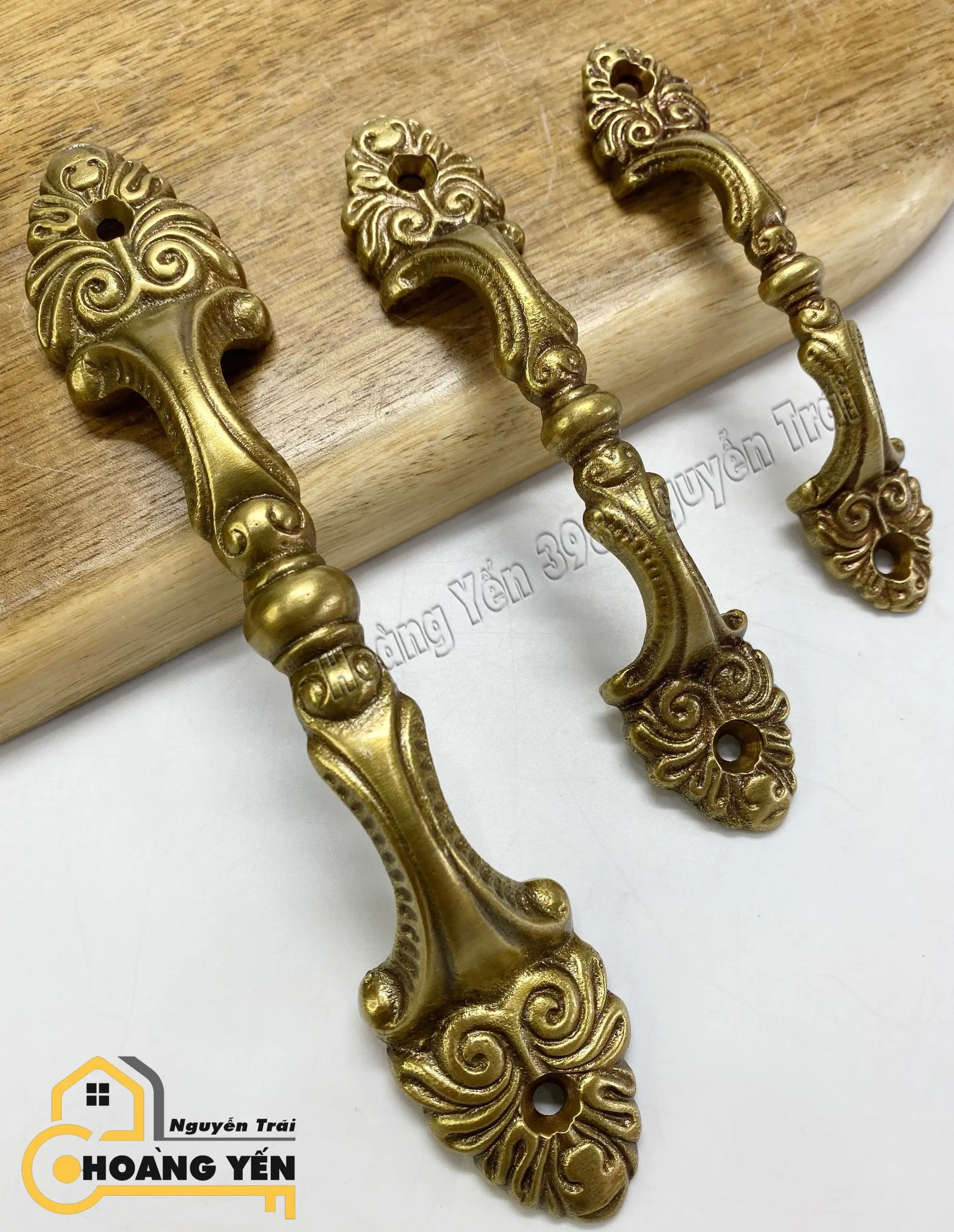 Tay nắm ngăn kéo tủ bếp, tủ quần áo, núm cửa bằng đồng thau tân cổ điển T79