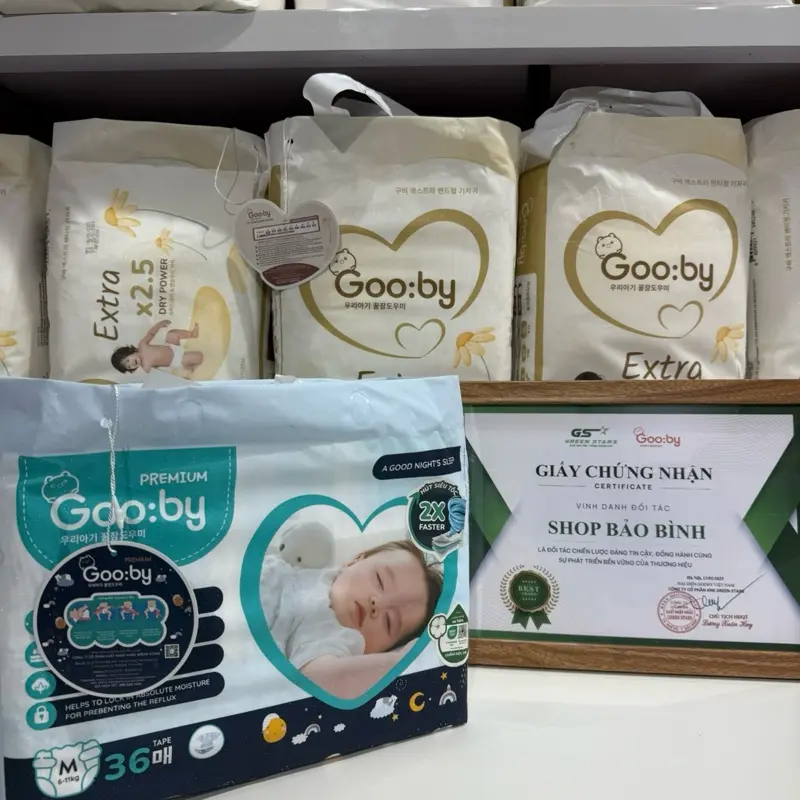 [Combo 2] Bỉm Đêm Tã,Bỉm Gooby Extra mềm mại,an toàn,thấm hút size NB/S/S-M/M/L/XL/XXL/XXXL cho bé Sơ Sinh-35kg +có quà tặng bim chobe tã  quần 3