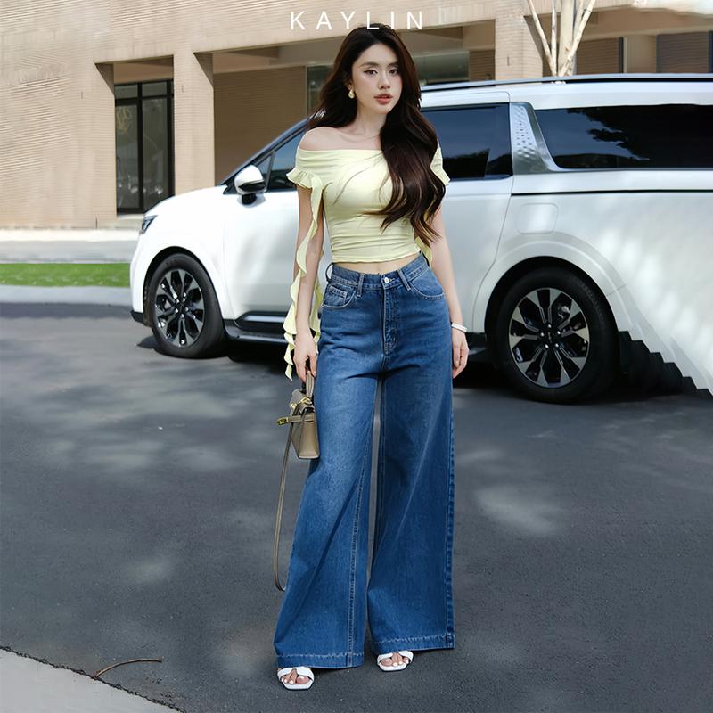 Quần jean Nữ suông ống loe phong cách KAYLIN - N2002 Denim Women Pants