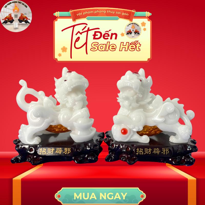 Cặp tỳ hưu 17cm ôm trứng trang trí  bàn thờ và nhà cửa Decor Decor Phòng Phòng Khách 0