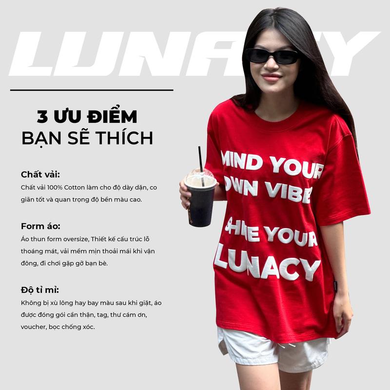 Product Introduction of Áo thun Your Vibe Unisex nam nữ Cotton 100% form oversize LUNACY 6