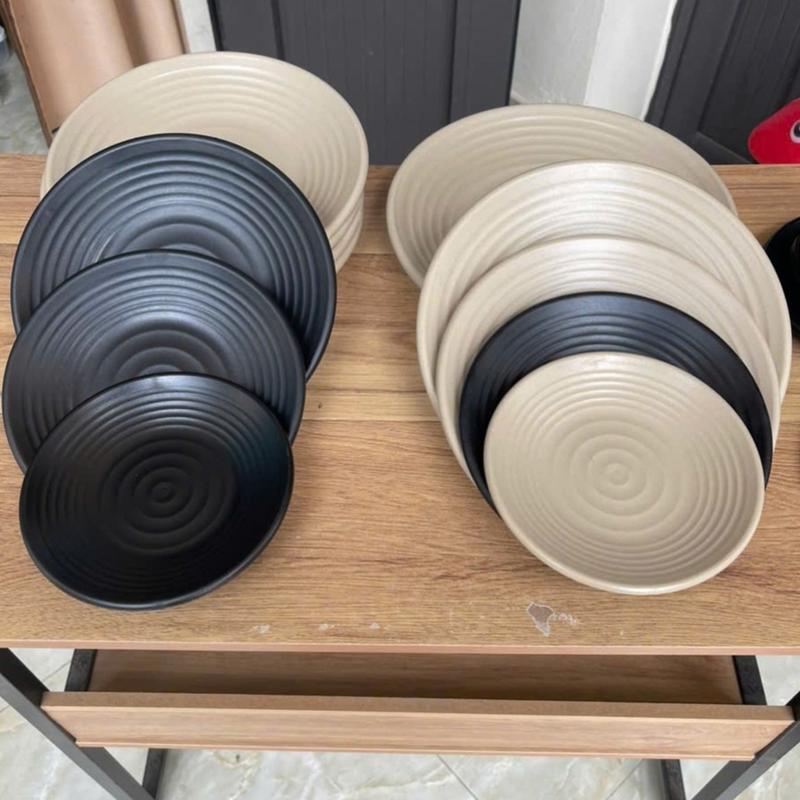  Đĩa nhựa Phíp Tròn Thái Melamine Gân Nhám Đủ Size nhựa Việt Nhật hàng cao cấp 