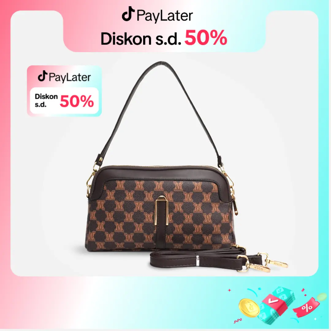 MOCO Fashion Tas Wanita Selempang Kecil Kuliah Kerja Sekolah Kekinian Motif Klasik A026M