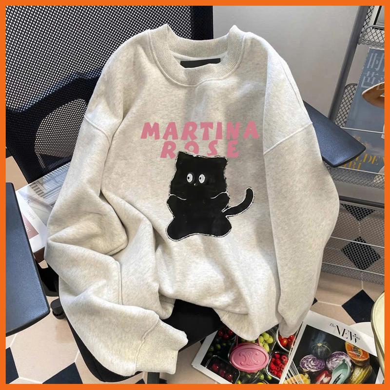 Product Introduction of Áo sweater nỉ form rộng chất nỉ in hình Shin ôm cún phong cách Hàn Quốc cho nữ 16
