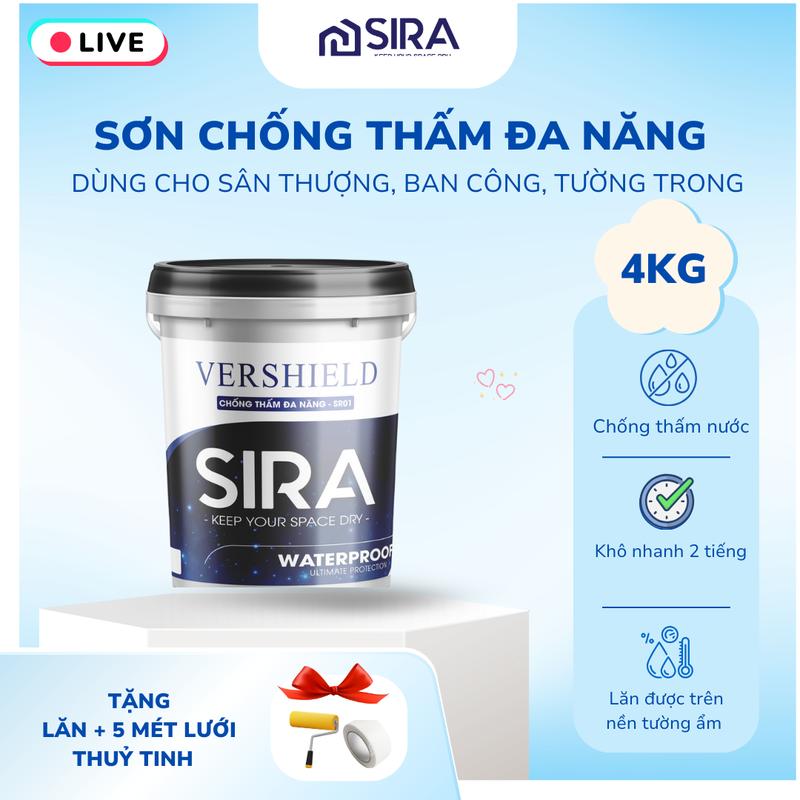 Livestream 4kg Sơn Chống Thấm Đa Năng SR01 - 4kg Công Nghệ Tiên Tiến Bền Vững Chống Thấm Sàn Mái
