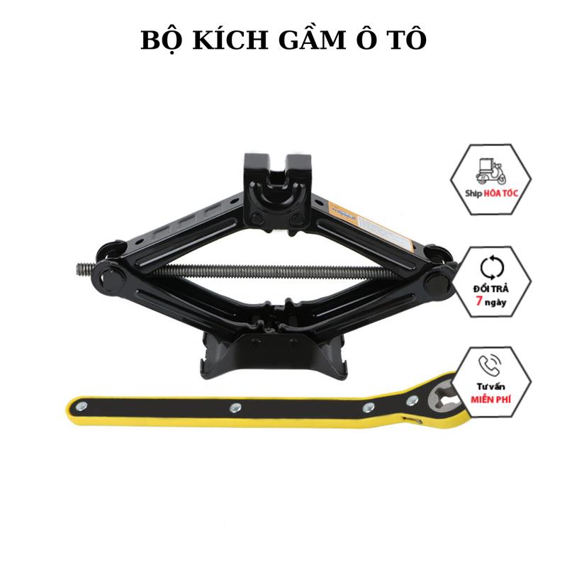 Combo kích và cờ lê thay lốp cho xe ô tô có đòn bẩy nâng gầm dễ dàng