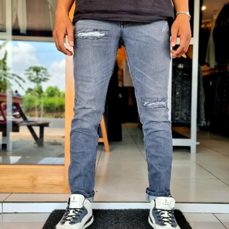 celana jeans panajang sobek grey,/celana jeans Panjang slimfit 4