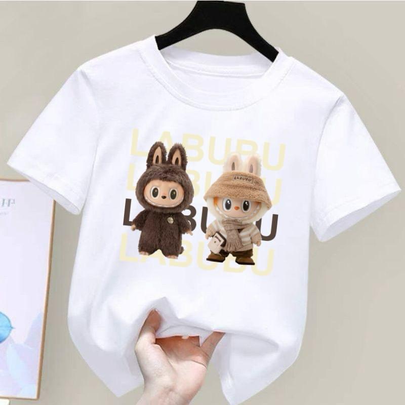 Kaos anak labubu viral hitam putih Fashion Baju 3
