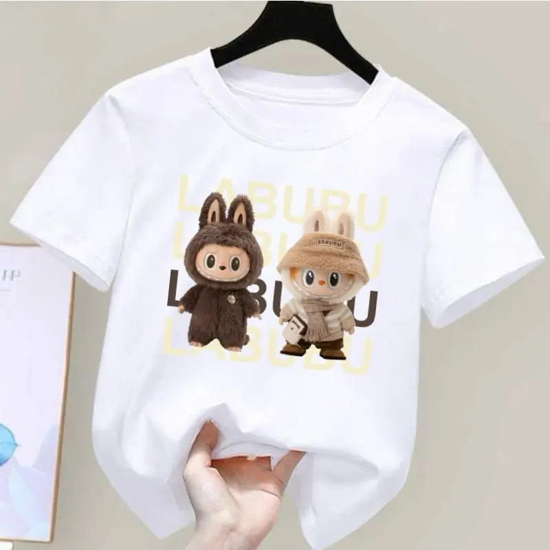 Kaos anak labubu viral hitam putih Fashion Baju 2
