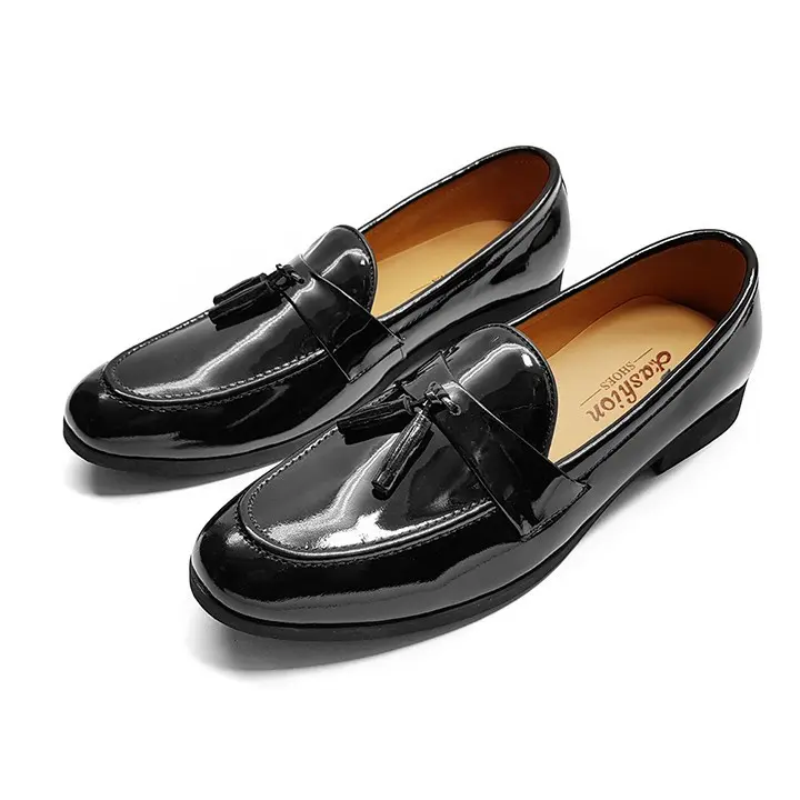 Giày tây nam da bóng khóa kim loại vàng, đế khâu, Size từ 38-43 Shoes