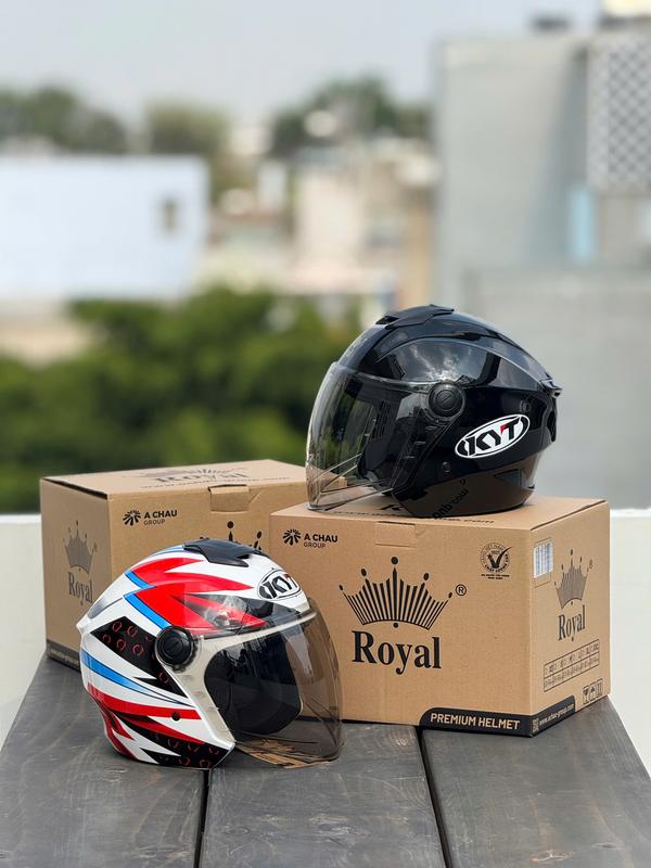 ( Tặng túi và tem KYT) NÓN BẢO HIỂM 3/4 ROYAL XH01 1 KÍNH 2025 Helmet