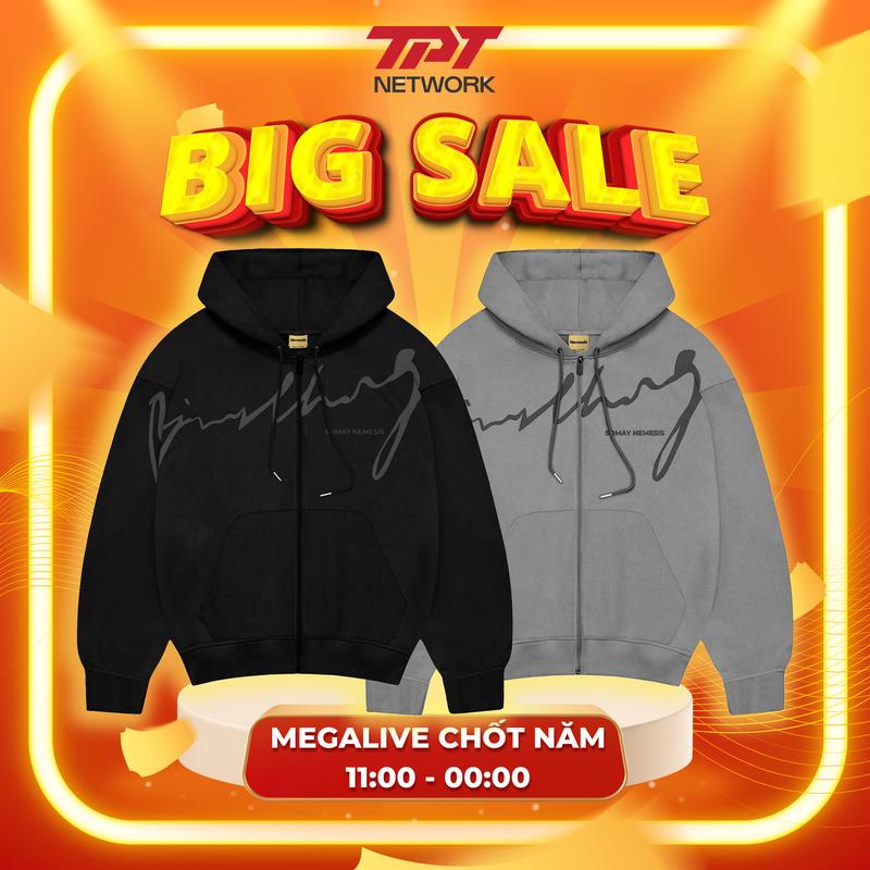 [DEAL ĐỘC QUYỀN PHẠM THOẠI] Áo khoác hoodie zip dây kéo 2 đầu chất nỉ bông dày dặn nam nữ mặc cặp đôi local brand form rộng boxy mũ to chống nắng unisex thu dông màu đen và xám SOMAY NEMESIS