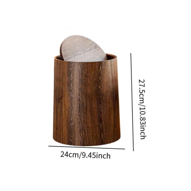 Product Introduction of Wood Grain Trash Bin Recycle Bin Reusable Modern Home Decorative Garbage Can Waste Bin for Restroom Office Living Room 0