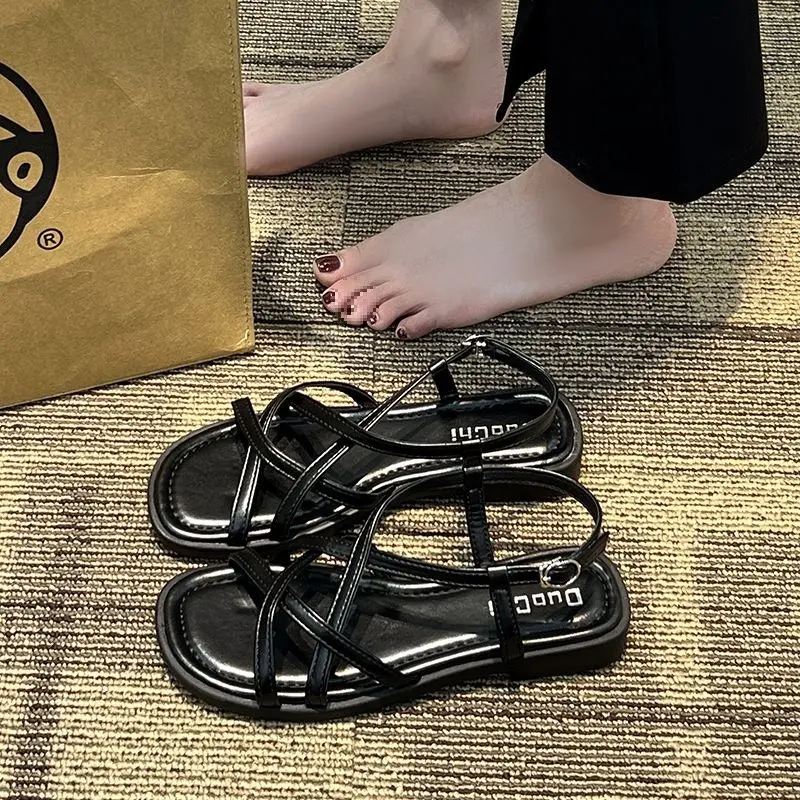 sandal nữ 2cm quai mảnh da mềm đi học, đi biển xinh xắn hàng fullbox 1