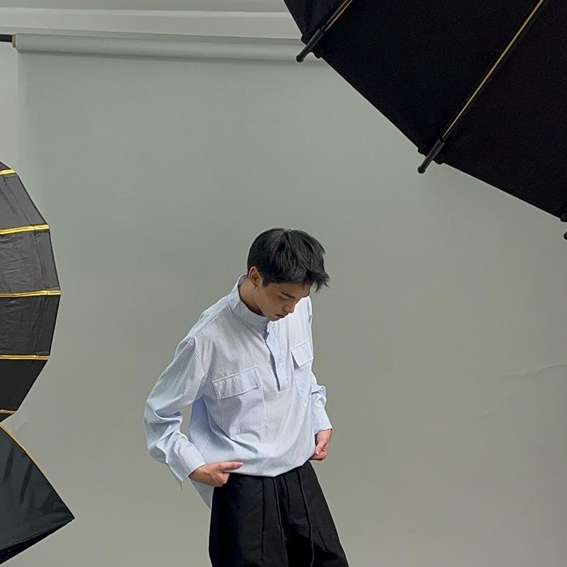 Áo sơ mi sọc xanh - 24h.mood aokhoac nam 2