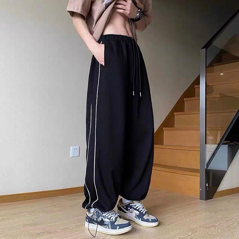 Quần ống rộng mí 2 line, chất bc, có chốt gấu điều chỉnh, unisex nam nữ mặc được Menswear 4