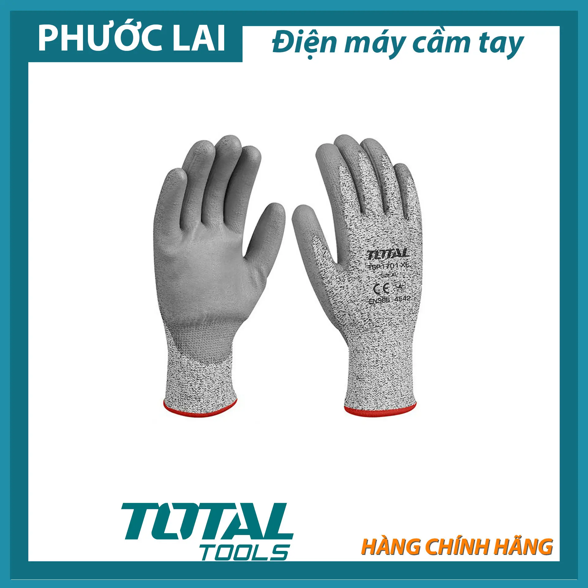 Găng tay chống cắt Total Với chất liệu từ HPPE, phủ PU giúp nâng cao độ bám, chống mài mòn khi sử dụng. GIÁ CHƯA BAO GỒM VAT (đôi)