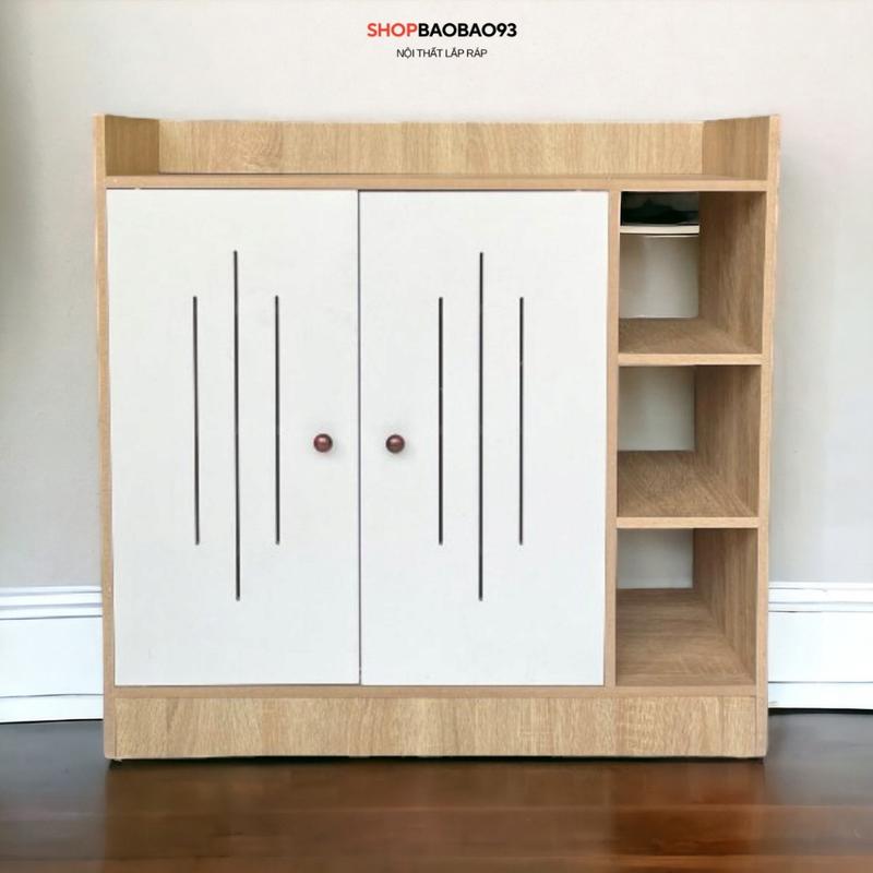 Tủ giày gỗ tủ gỗ đựng đồ đa năng chất liệu MDF chống nước hiện đại - BM01 TRẮNG