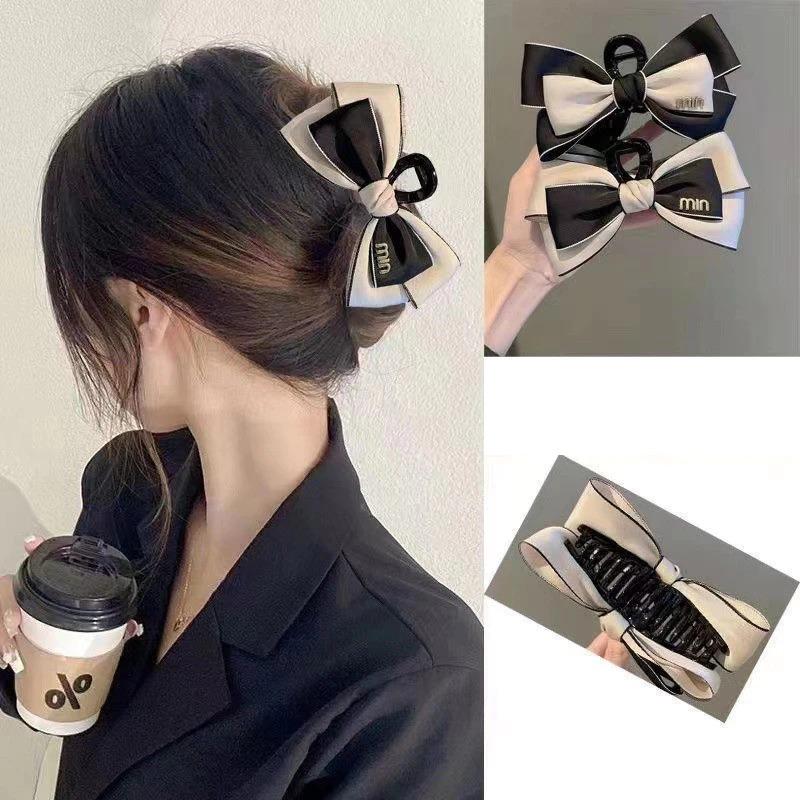 Product Introduction of A105. Kẹp Tóc Nơ lớn 2 mặt. chất lụa đẹp. phong cách Hàn Quốc. Phụ Kiện Tóc Nữ. 5