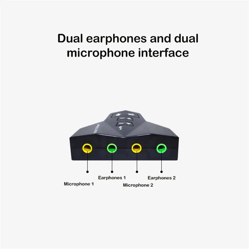 Bộ Chuyển Đổi Âm Thanh USB Ảo, Bên Ngoài, 7 Trong 1 Kênh, Âm Thanh 3D, Micrô Kép, Giao Diện Âm Thanh Kép, Đầu Ra Âm Thanh Độc Lập 3