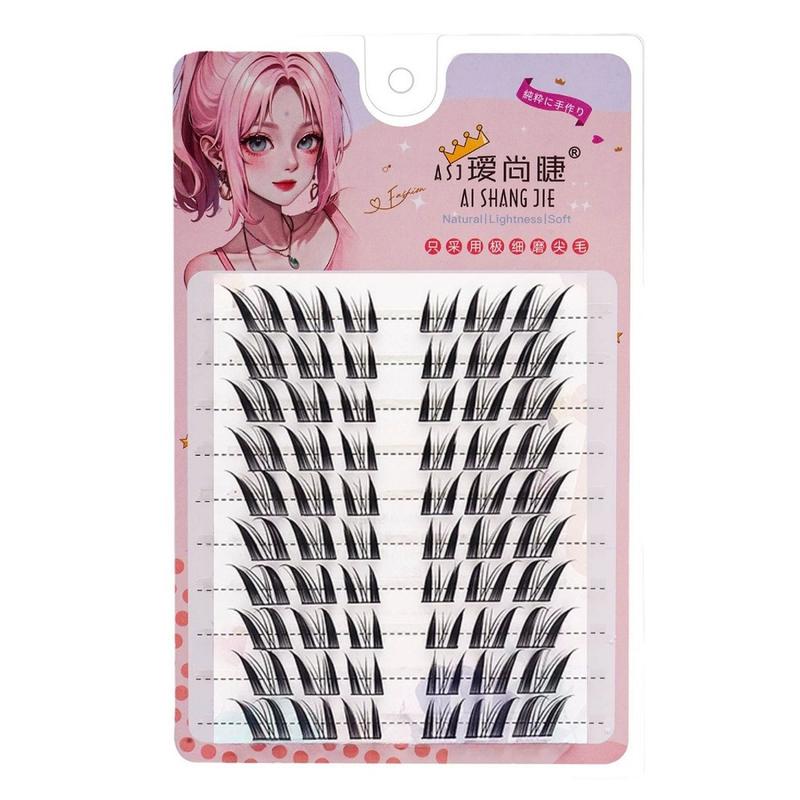 Dụng Cụ Trang Điểm Lông Mi Giả, Mô Phỏng Dòng Fox Chín Đuôi, Sức Chứa Lớn, Trông Tự Nhiên, Rõ Ràng Và Ngầu Cụm Đơn, Dày Và Phân Đoạn, Cú Vênh, Đi Kèm Với Chất Kết Dính, Thích Hợp Để Trang Điểm 6