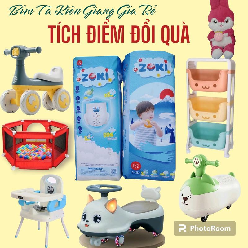 (TÍCH ĐIỂM ĐỔI QUÀ) 1 bịch tã Bỉm Zoki mềm mỏng cho bé, đủ size dán và Quần Voi