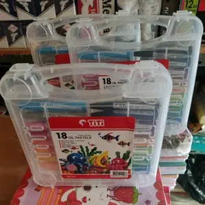 crayon titi 18 oil pastel Titi 18 warna non toxic krayon murah Stationery