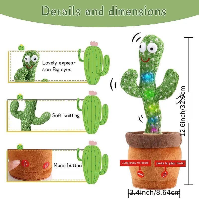 Cute Cartoon Cactus Design Dancing Toy, Singing & Dancing Fun Birthday Gift for Children 2