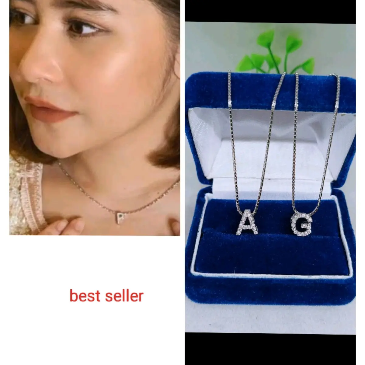 Kalung huruf best seller,perak 925 asli (bisa jual kembali)