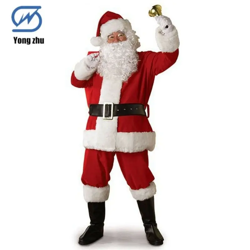 6pcs/Set Christmas Men Santa Claus Cosplay Costume