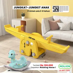 MOLION SNI Mainan Jungkat Jungkit Kuda Kudaan Mainan Anak Jungkat Jungkit Mainan Anak Rocking Panda Pesawat Plastik Perosotan Seesaw Berstandar 001-M1503
