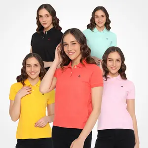 MATSUDA Kaos Polo Shirt Wanita Kerah Eve Polos Baju Pendek Atasan Top