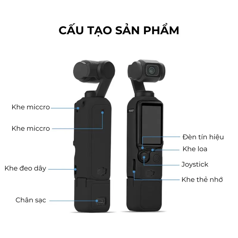 BRDRC Ốp Silicone Bảo Vệ DJI Pocket 3 Combo - Phụ Kiện Action Camera 3