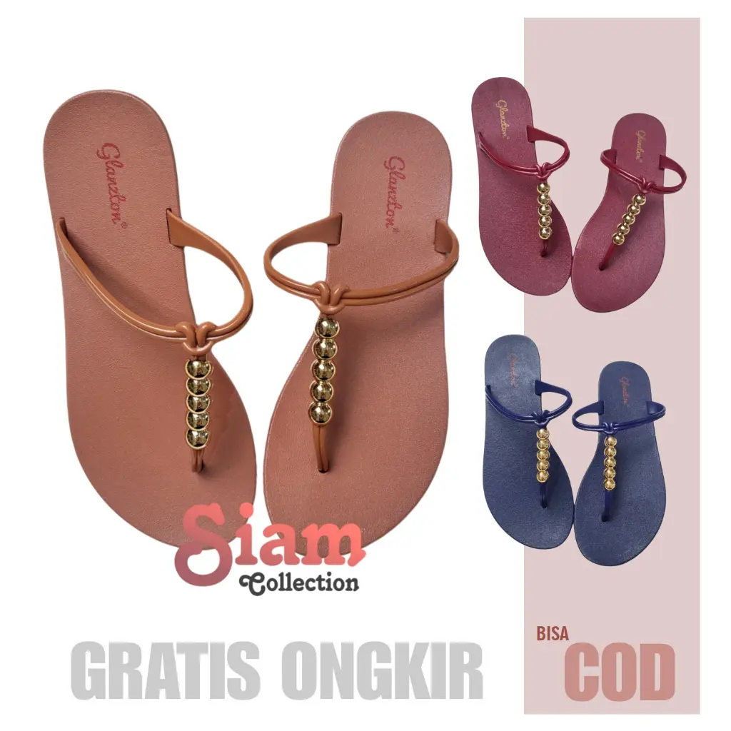 BS935 SANDAL JEPIT MURAH - SENDAL JEPIT WANITA IMPORT MURAH - MOTIF MANIK EMAS GLANZTON JLT L1913 - SANDAL MURAH - KEKINIAN - MODEL KOREA - EMPUK NYAMAN BIG SALE