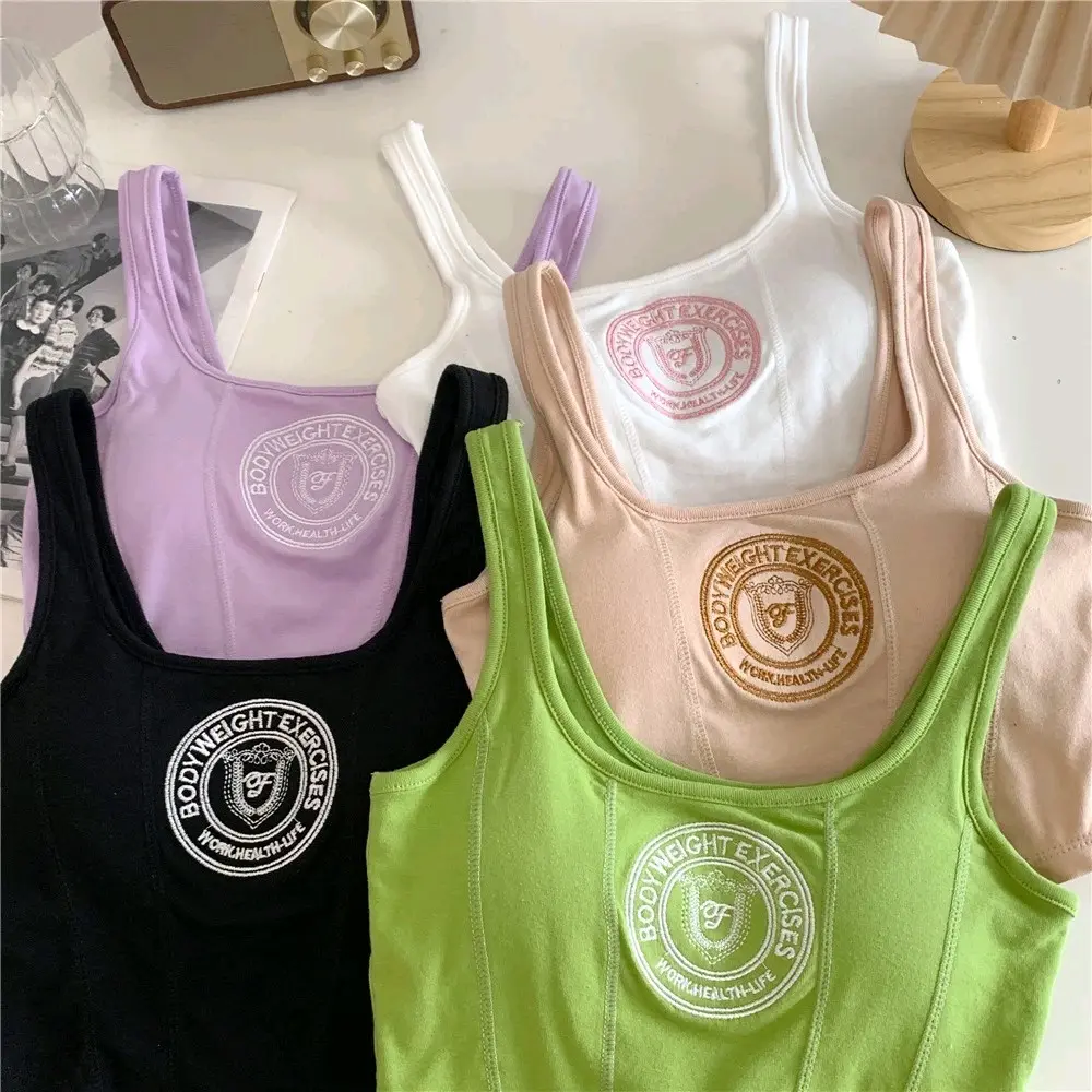 [J&M_Apparel] #2 Body weight print korean Croptop With padded Cotton Casual Bra Womenswear Lady