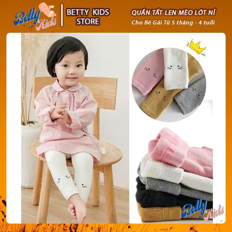 Quần Tất Mèo Lót Nỉ ,Quần Tất Mùa Đông Siêu Dày Cho Bé Gái 3 tháng - 4 tuổi