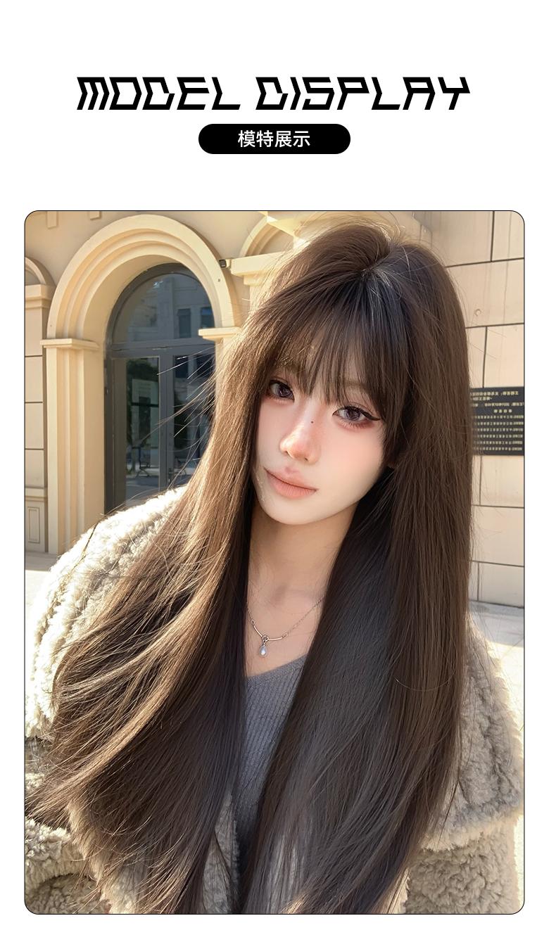 Product Introduction of [Chuan Shang Fu Jiang] Wig for Women Daily Natural Bangs Long Straight Hair Sweet Cute Age-Reducing Wig Cap 7