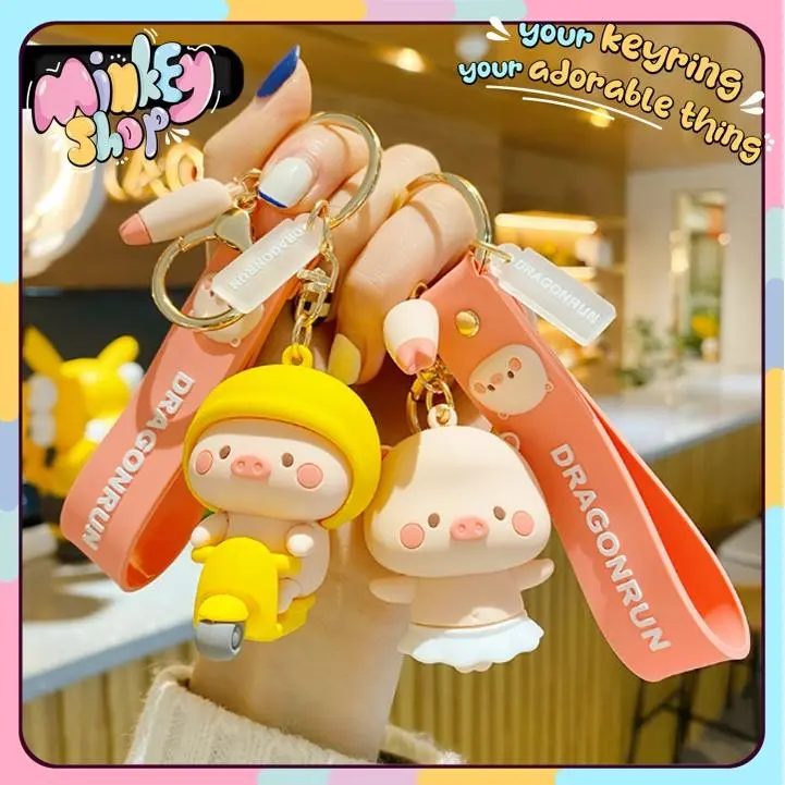 Móc Khóa Đẹp Hình Heo Cute phụ kiện Túi Xách dễ thương -Minkey
