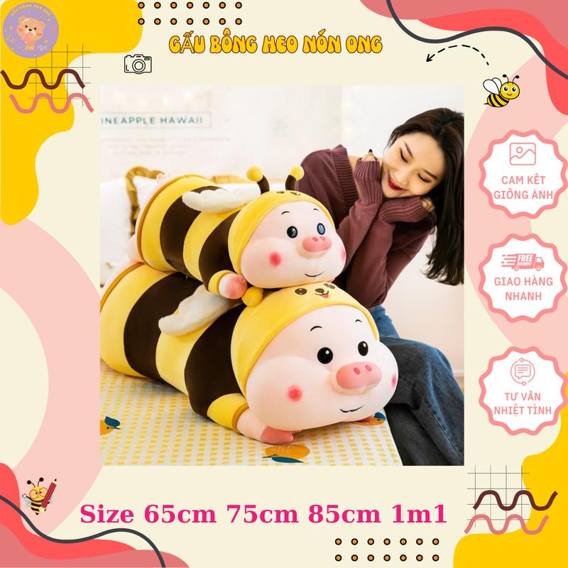  Gối ôm Heo Ong vàng nhồi bông đáng yêu - Gấu bông Heo Ong cute 