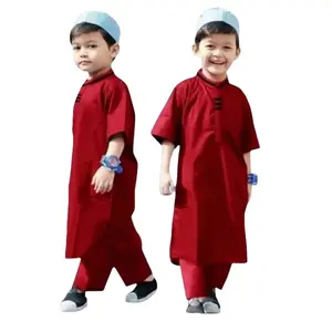 Stelan Koko Jubah Pakistan Anak Plus Peci Umur 1-10 Tahun / Pakaian Muslim Anak Laki-Laki