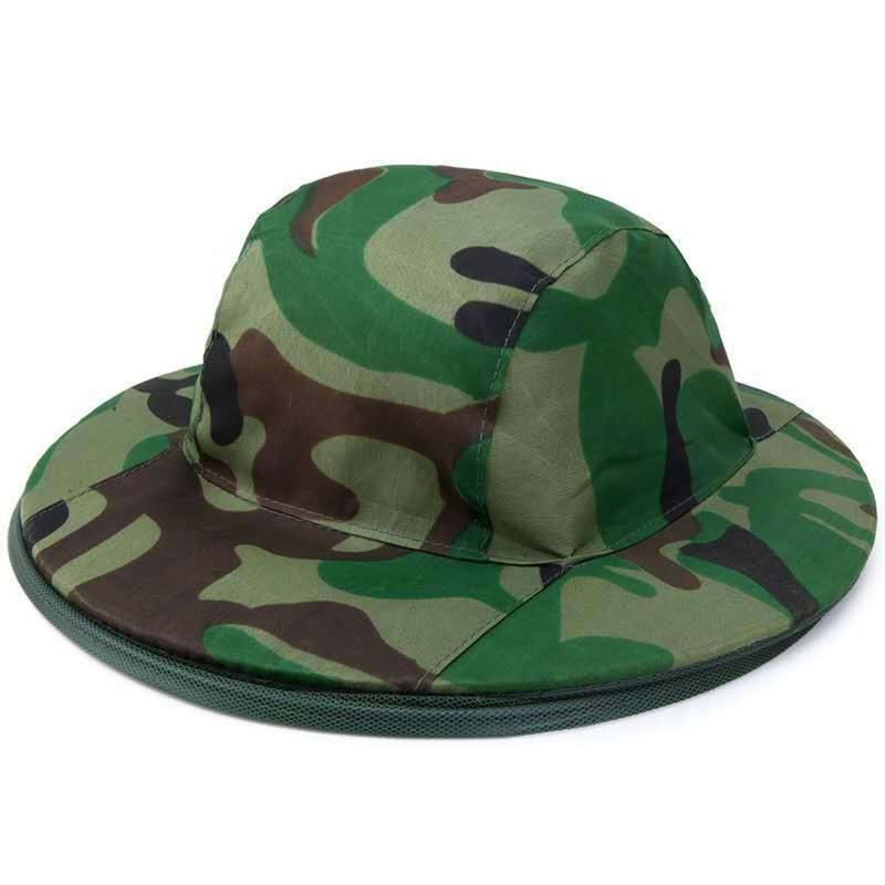 Product Introduction of Hot Mosquito Prevention Gauze Hat Camo Yellow Camo Green Beekeeping Hat 58cm Head Circumference Face Protection Cap Camping 14