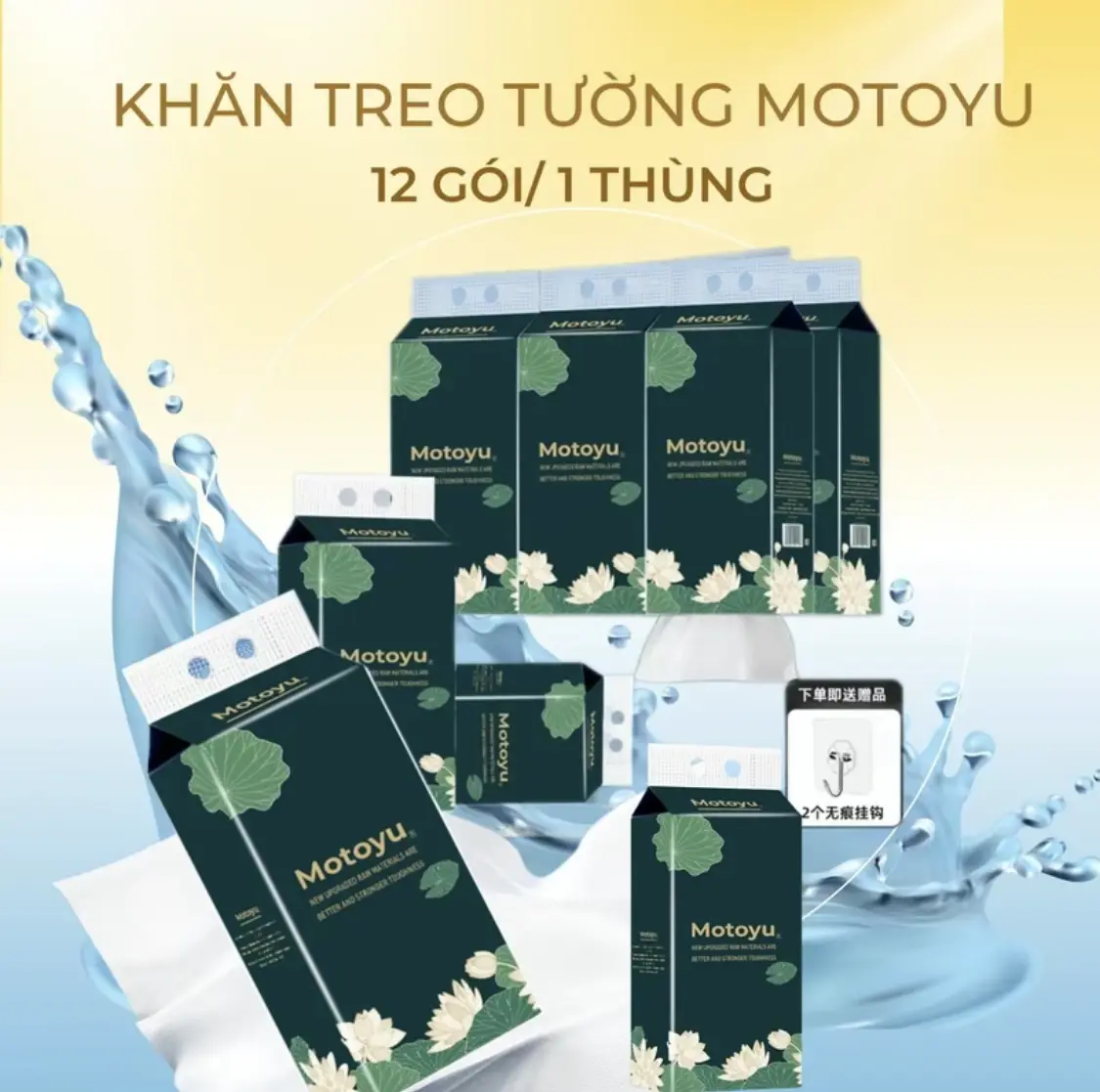[MOTOYU - THUNG12Gói 1 KhÃǎn Giäy Ãn Giäy Treo TuÃng 4 Lóp250 TÃ Mèm Min, Siéu Dai, Thǎm HÃt Tót,Tièn Loi, An Toàn, KhÃng Chät Tay Trǎng GiayVê Sinh khă nuot khongmui giấy  khai  sinh  cho  bé