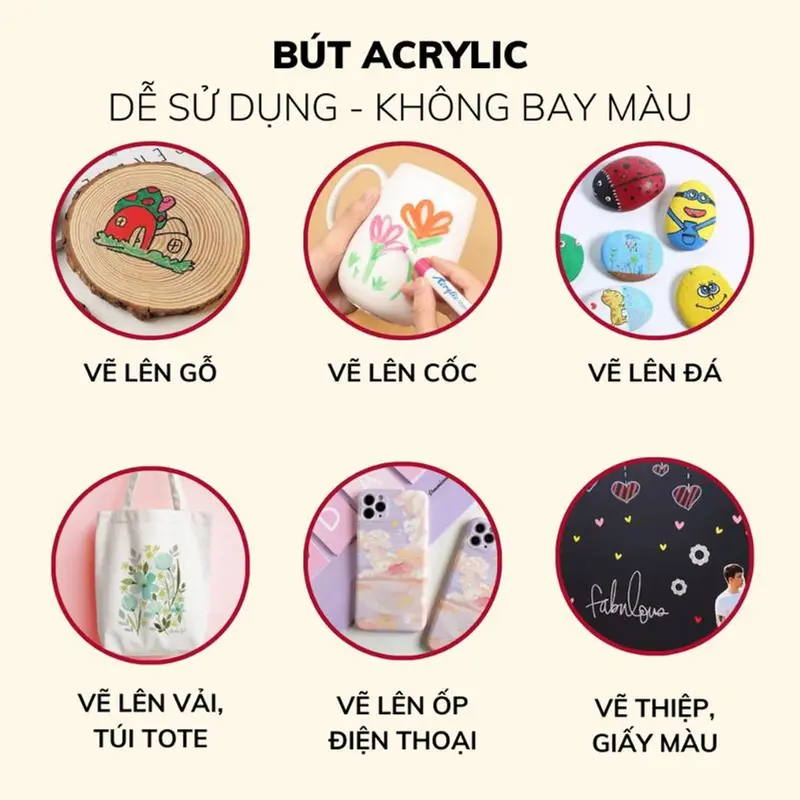 Bút Màu marker Acrylic sơn đánh dấu Lalunavn nhiều mực hơn bộ 12/24/36/48/60m hộp nhựa xách tiện dụng B196 2