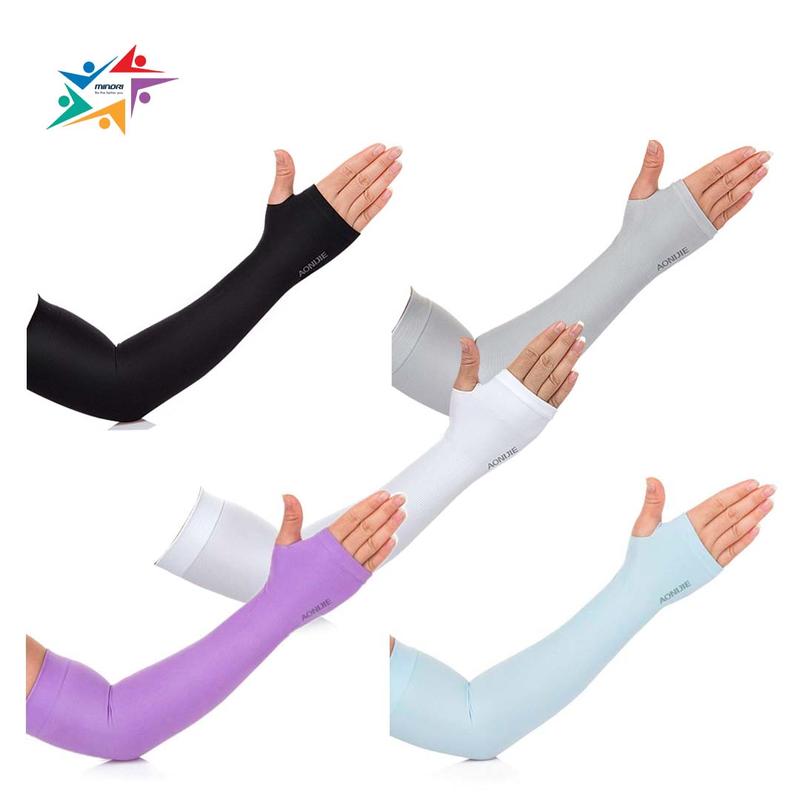 Ống Tay Thể Thao Bao Tay Găng Tay Chống Nắng Xỏ Ngón Leo Núi Trekking Chạy Bộ Aonijie E4039 Freesize Nhẹ Thoáng Mát bao  tay không phải Cao Su