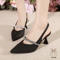 Gambar HELIVA Celestine Slingback Heels 6cm Wanita Elegan dengan Glitter Halus & Strap Kristal untuk Pesta & Acara Formal HV198 Shoes Wedding High - Silver, 36 dari HELIVA OFFICIAL STORE_NEW Kab. Tangerang 4 Tokopedia